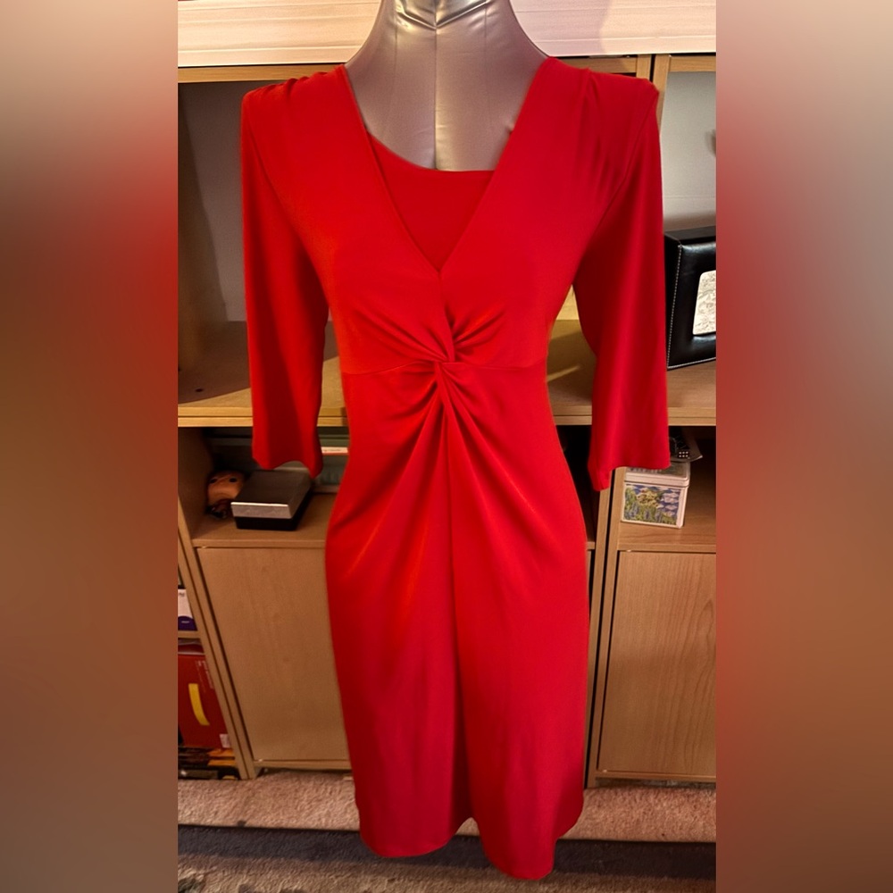 George Red 3/4 Sleeve Dress, Size 4-6